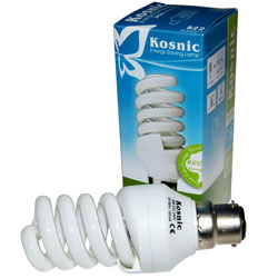 Kosnic Energy Saving Spiral 20w BC B22 Lamp Warm white